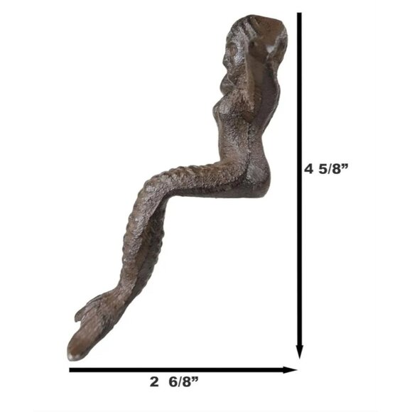 Mermaid-Shaped Cast Iron Shelf Sitter with Rustic Bronze Finish 2 3/8" H - Picture 8 of 8